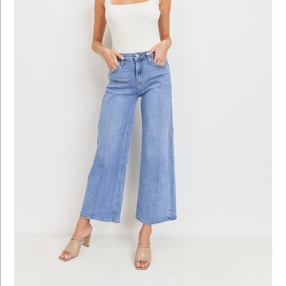 Just Black Denim: The Slim Wide Leg (blue, 26)